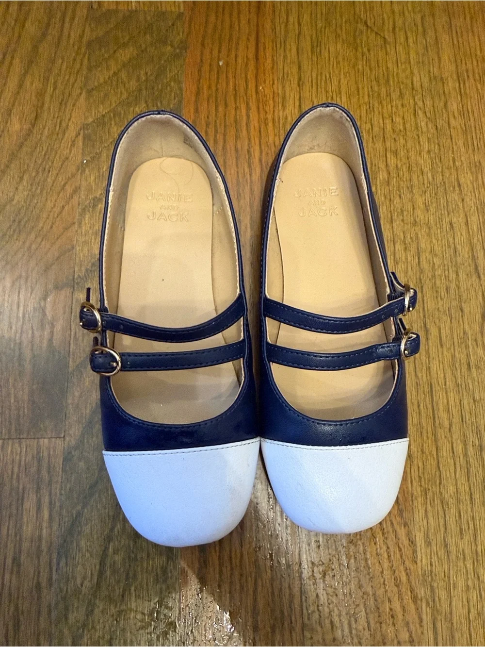 Classic Navy and White Mary Jane Kids Shoes